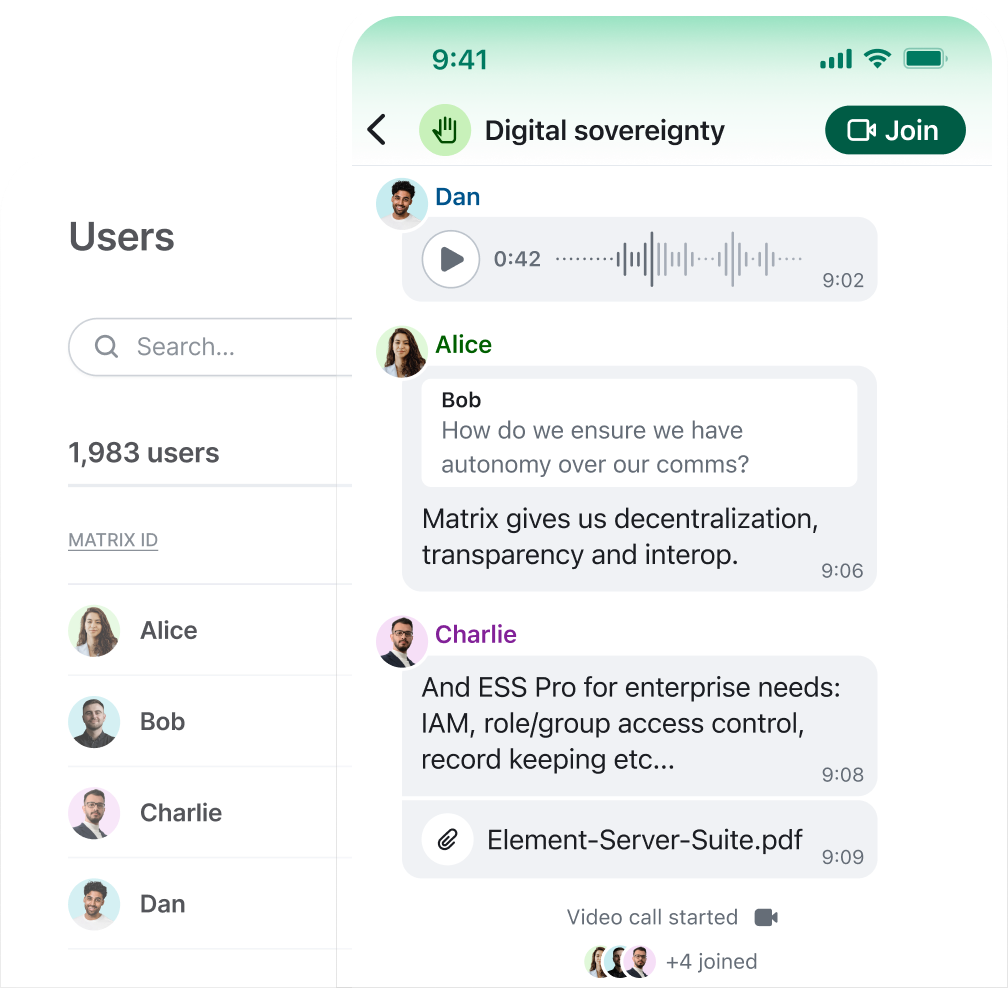 Пример интерфейса Element. Фото: New Vector Ltd., на правах добросовестного использования